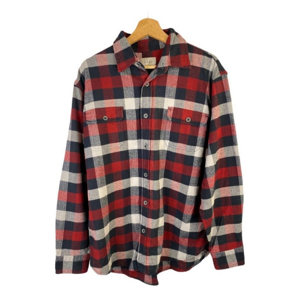 Jachs Red and Black Plaid Dress Shirt